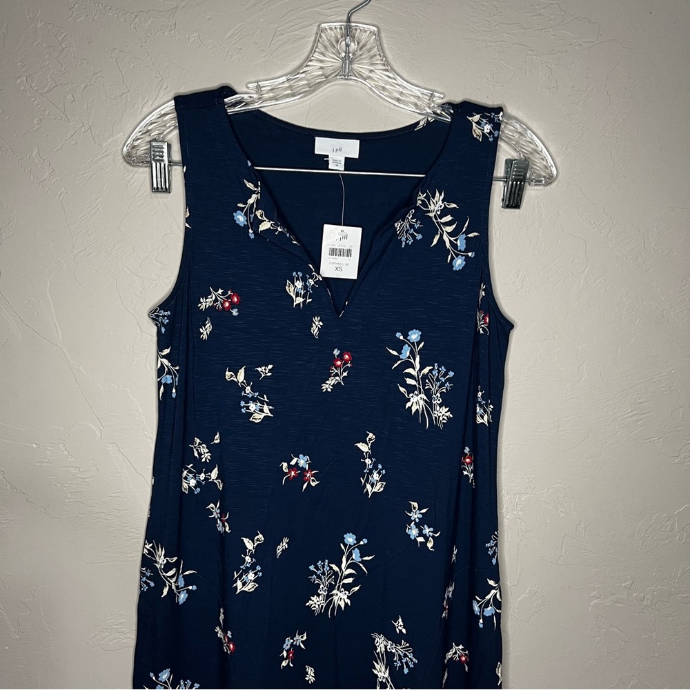 NWT J.‎ Jill Navy Blue Floral Perfect Summer Maxi Dress - Picture 6 of 13